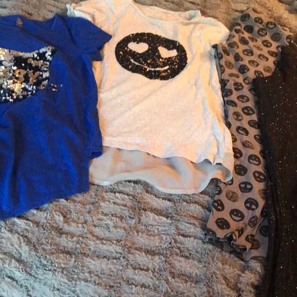 GAP Other - Gap Glitter leggings 14 emoji face sequin tee set